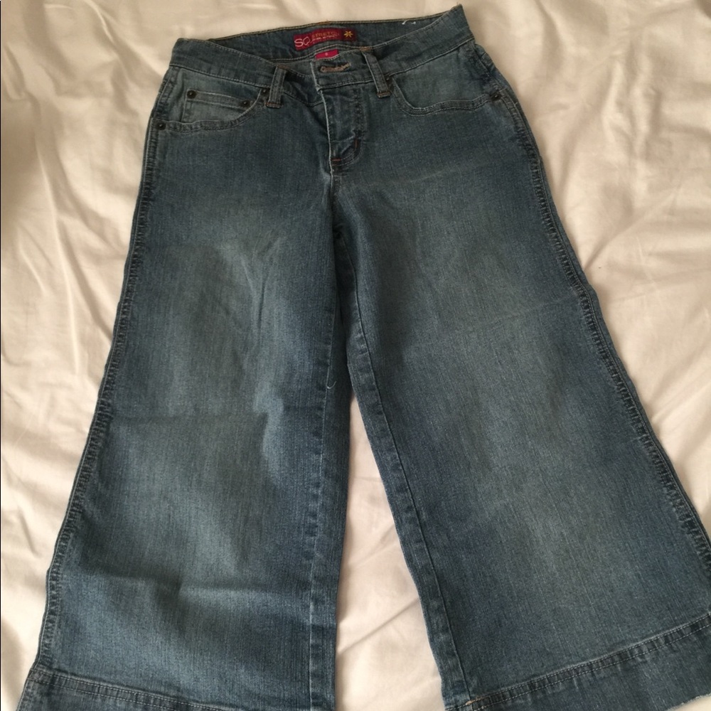 Wide leg cropped pants